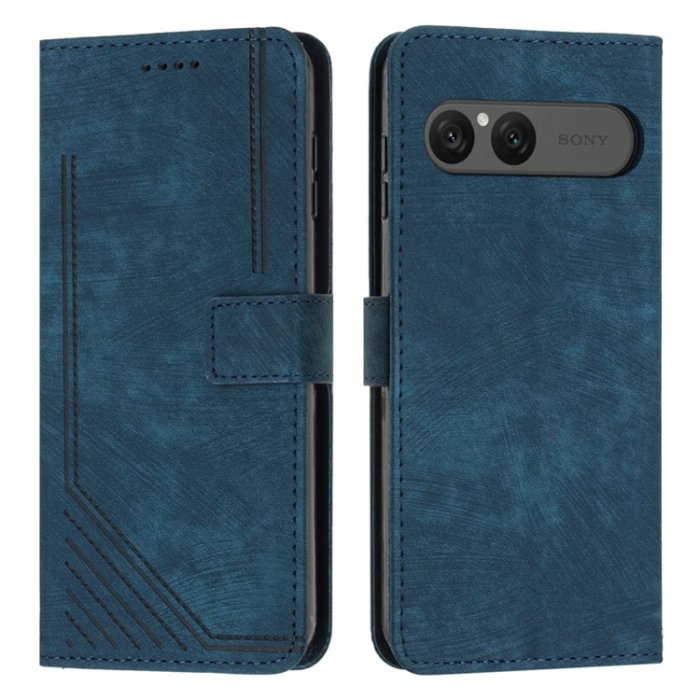 A-One Brand - Sony Xperia 10 VII Plånboksfodral Imprinted Lines - Sapphire