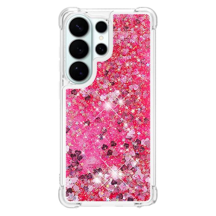 OEM - Mobilskal till Samsung Galaxy S26 Ultra TPU Glittrande Stötskydd Rosa / Hjärtar