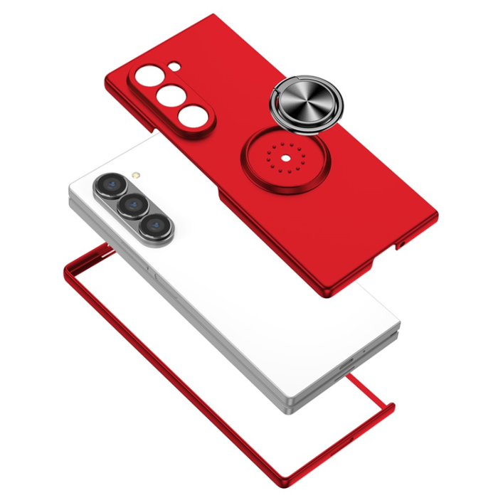 A-One Brand - Galaxy Z Fold7 5G Mobilskal Rotatable Ring Kickstand - Röd