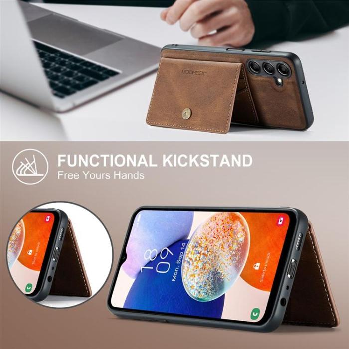 OEM - JEEHOOD Samsung Galaxy A13 5G Mobilskal Konstläder med Kortfack - Brun