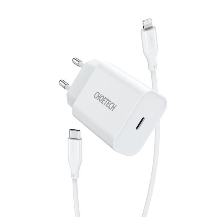 UTGATT1 - Choetech Väggladdare Typ-C 20W Lightning Kabel 1.2m - Vit