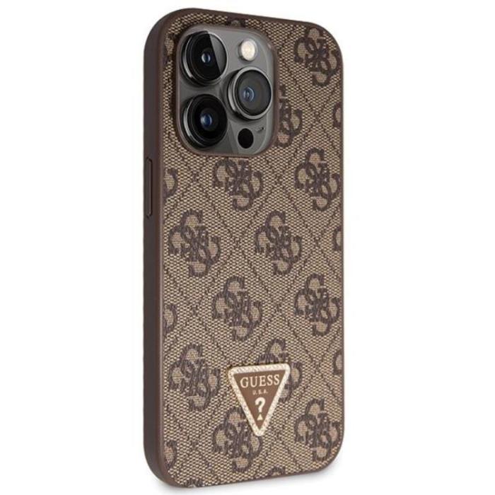 Guess - Guess iPhone 14 Pro Max Mobilskal Crossbody Metall Logo - Brun