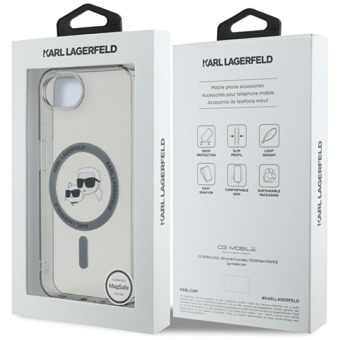 Guess - Guess iPhone 16e Mobilskal Magsafe Metal Karl Head - Svart