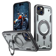 N/A - Mobilskal till iPhone 15 Plus Plast Milit&auml;rskydd Kickstand - Gr&aring;
