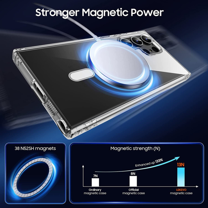 UTGATT - Galaxy S23 Ultra Mobilskal Magsafe Shockproof Magnetic - Clear