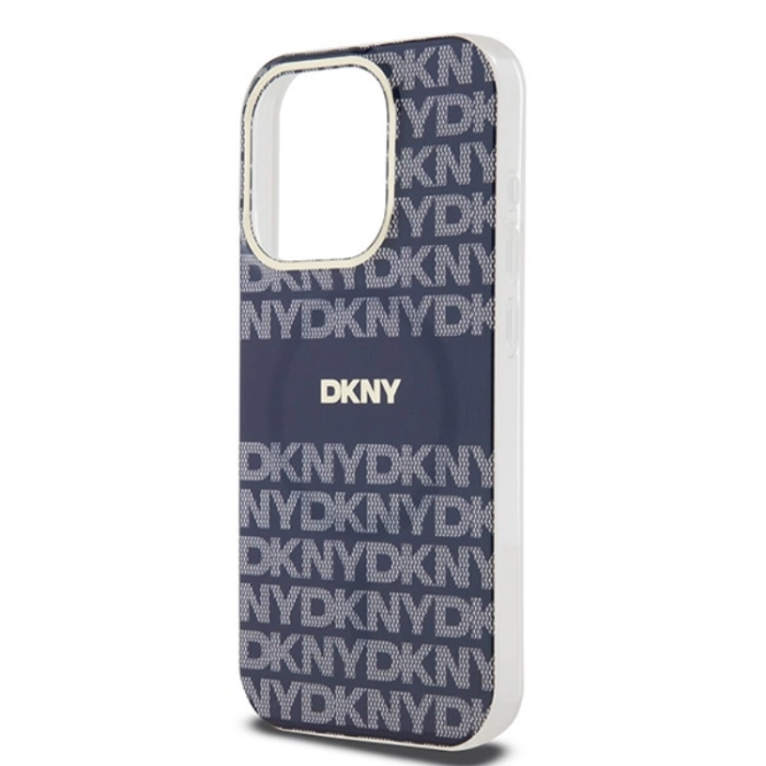 DKNY - DKNY iPhone 15 Pro Max Mobilskal Magsafe IML Mono & Stripe - Blå