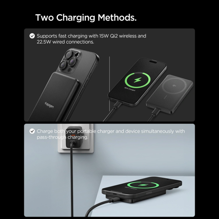 Spigen - Spigen Magsafe Powerbank 5000mah Essential 22.5W - Svart