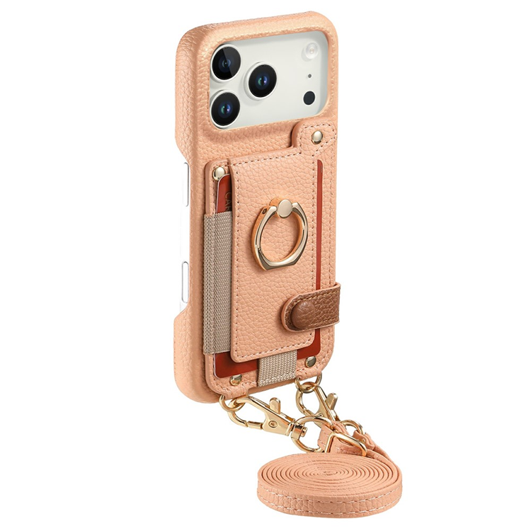 Mobilskal till iPhone 17 Pro Max med Korthållare Ring Kickstand - Rosa (Rosa) | 2353 | AlltMobil