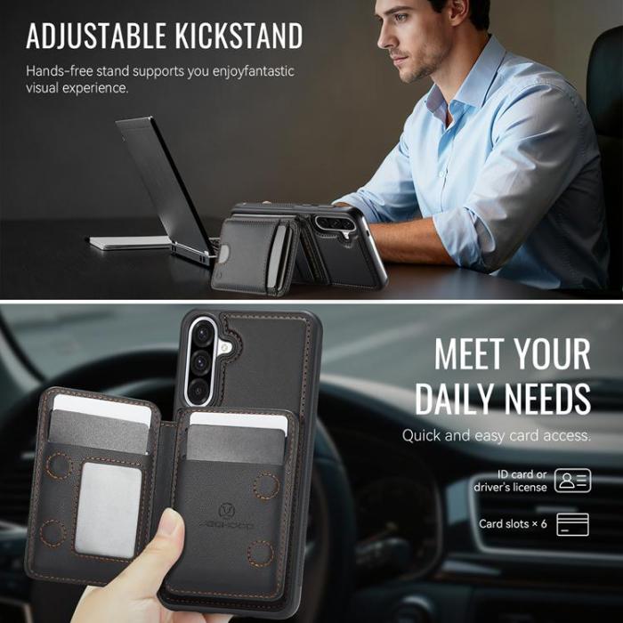 OEM - JEEHOOD Samsung Galaxy A36 5G Mobilskal KonstLäder - Svart