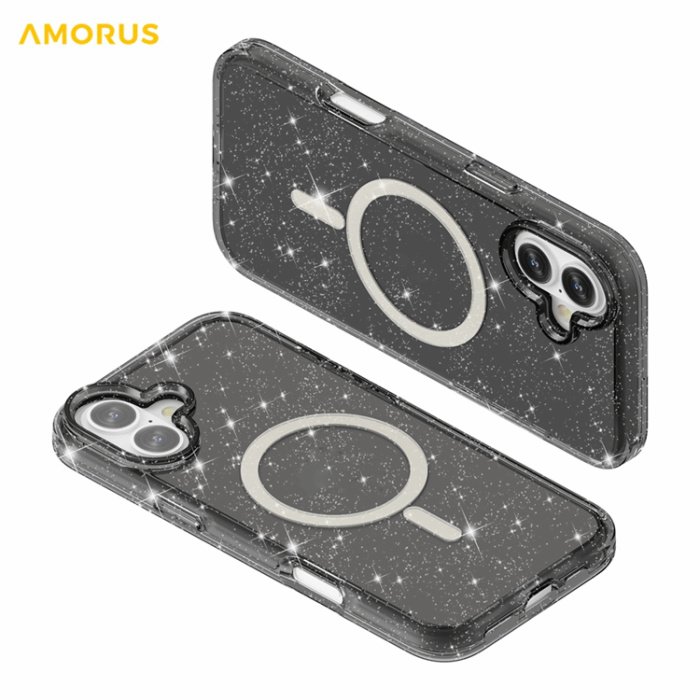 AMORUS - AMORUS iPhone 17 Mobilskal Magsafe Glitter Powder PC + TPU
