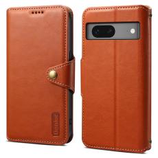 DENIOR - DENIOR Google Pixel 7 5G Pl&aring;nboksfodral Konstl&auml;der Chockskydd - Brun