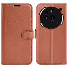 A-One Brand - Nothing Phone (3a) Pro Plånboksfodral Litchi Texture - Brun