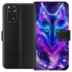 Gustaf - Pl&aring;nboksfodral till Xiaomi Redmi Note 11 med Neon Varg