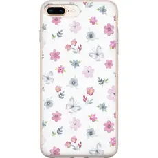 Gustaf - Mobilskal till Apple iPhone 8 Plus med Blommor och fj&auml;rillar