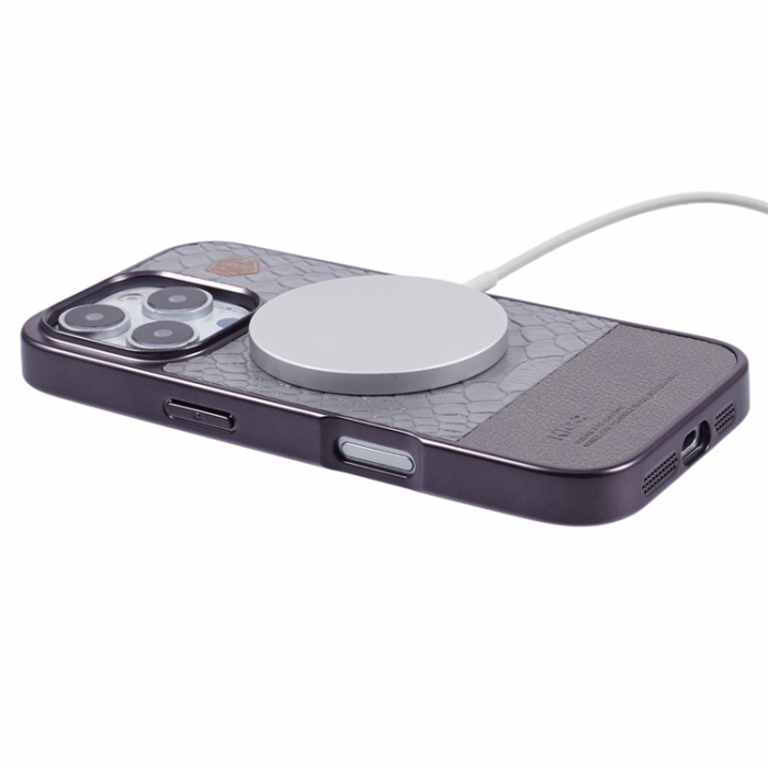 KIGC - KIGC iPhone 16 Pro Mobilskal MagSafe Crocodile - Grå