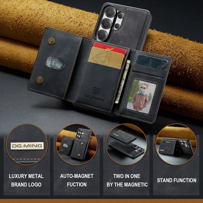 DG.MING - DG.Ming Mobilfodral för Samsung Galaxy S26 Ultra Konstläder Fickor - Svart