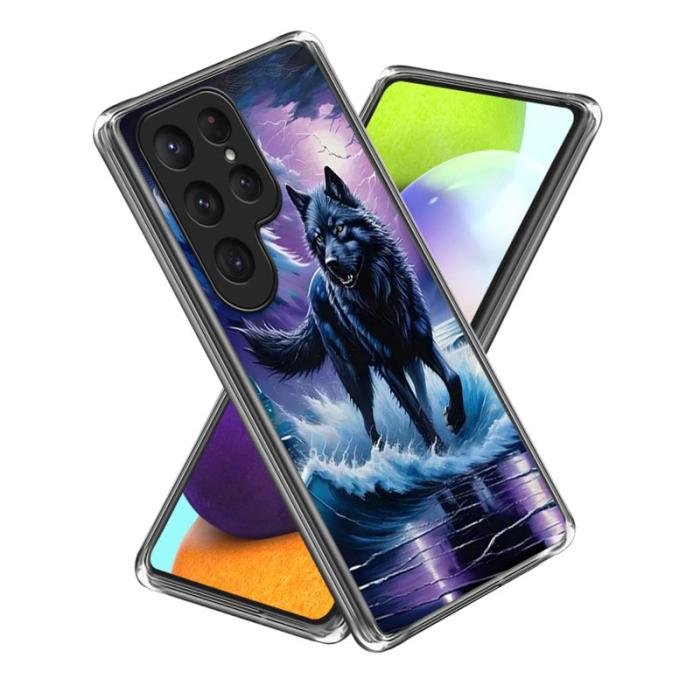 OEM - Mobilskal för Samsung Galaxy S26 Ultra IMD-mönster Stöttålig TPU - Wolf Totem