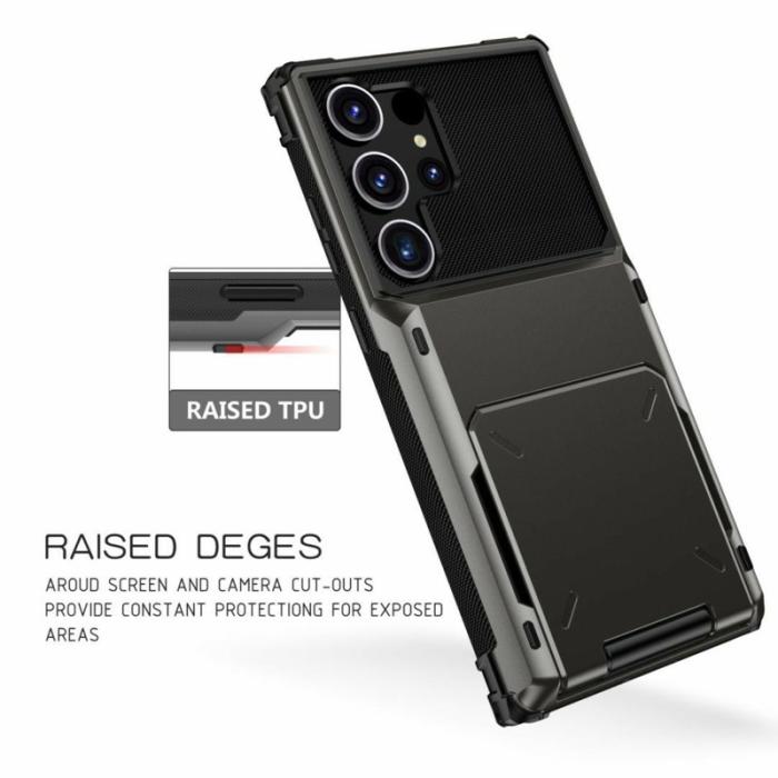 OEM - Mobilskal för Samsung Galaxy S26 Ultra PC + TPU med kortfack - Vit
