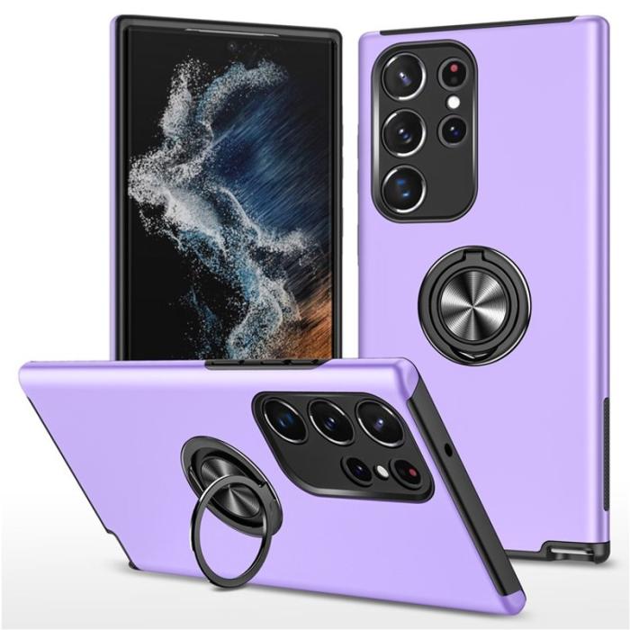 OEM - Mobilskal för Samsung Galaxy S26 Ultra PC + TPU med Ringhållare - Lila