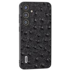 ABEEL - ABEEL Mobilskal till Samsung Galaxy S24 &Auml;kta L&auml;der Kameraskydd Svart