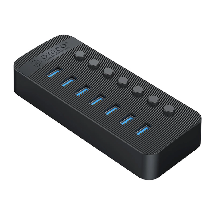 ORICO - Orico Hubb 7xUSB-A 3.0 med Strömbrytare - Svart