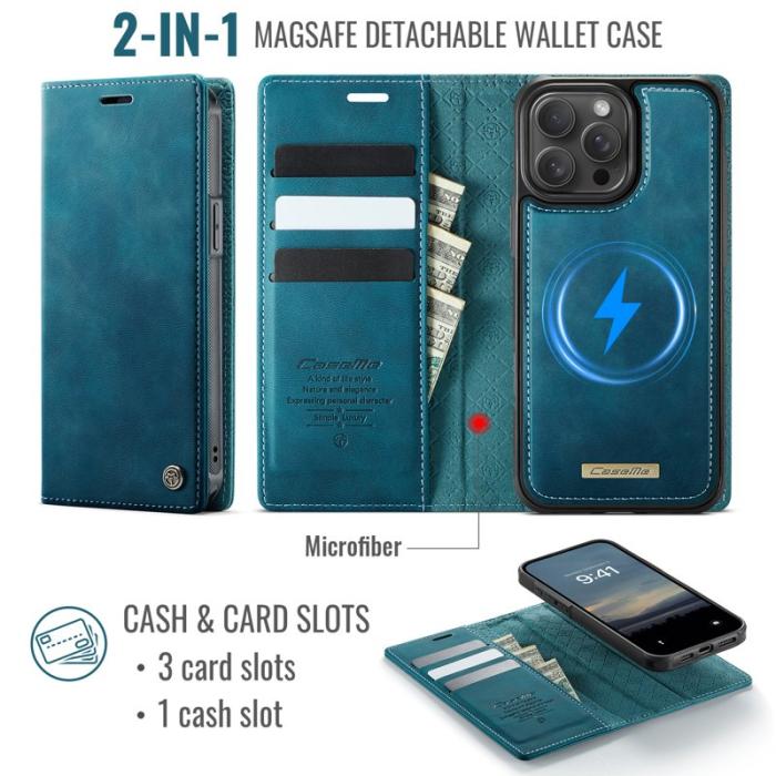 Caseme - CASEME C49 Mobilskal till iPhone 13 Pro MagSafe RFID Läder Grön
