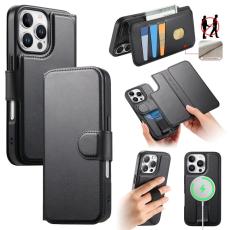 CASENEO - CASENEO iPhone 16 Pro Pl&aring;nboksfodral Konstl&auml;der - Svart