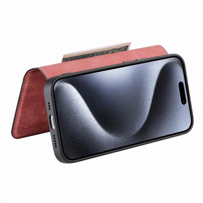 CASENEO - CASENEO iPhone 16 Pro Plånboksfodral Konstläder - Rosa