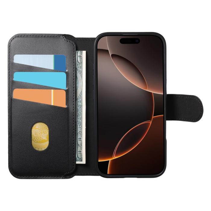 CASENEO - CASENEO iPhone 16 Pro Plånboksfodral Konstläder - Svart