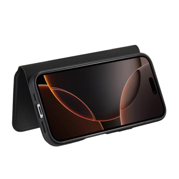 CASENEO - CASENEO iPhone 16 Pro Plånboksfodral Konstläder - Svart