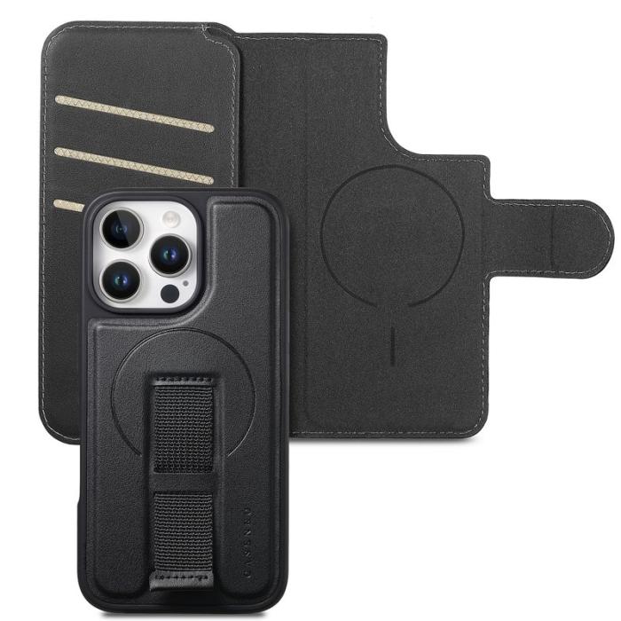 CASENEO - CASENEO iPhone 16 Pro Plånboksfodral Konstläder - Svart