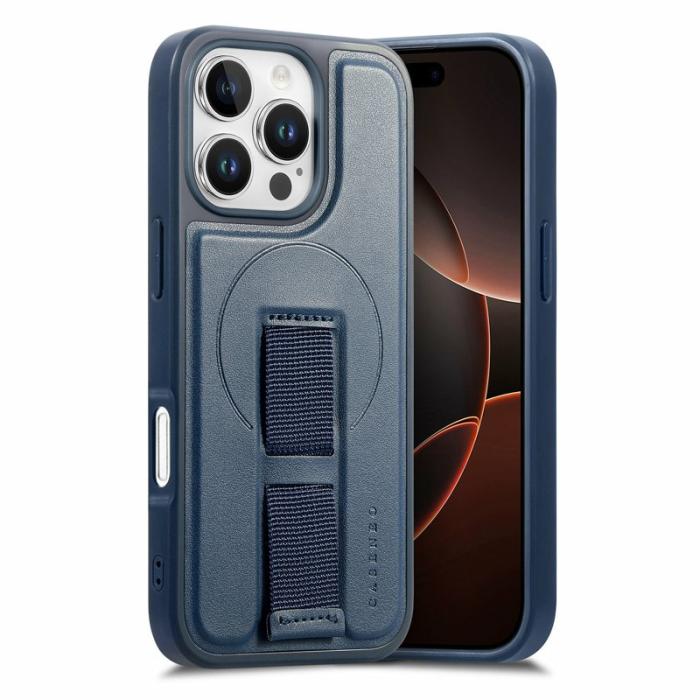 CASENEO - CASENEO iPhone 16 Pro Fodral Magnetiskt KonstLäder - Blå