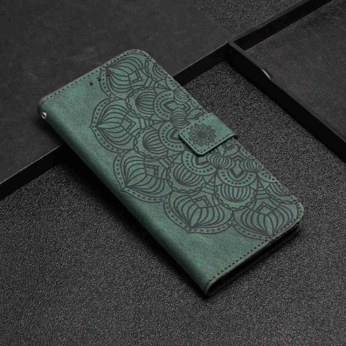 A-One Brand - iPhone 14 Plånboksfodral Mandala Flower - Grön