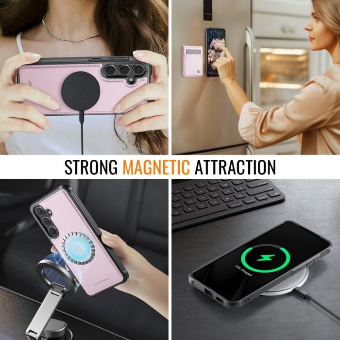 JEEHOOD - JEEHOOD J06 Mobilskal till Samsung Galaxy S23 FE MagSafe RFID Skydd Rosa