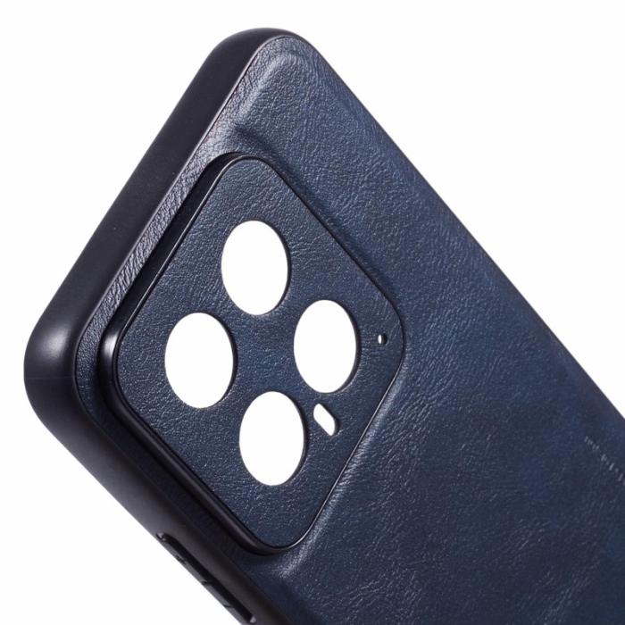 X-Level - X-LEVEL Bojue-3 Mobilskal till Xiaomi 14 Läderbeläggning Blå