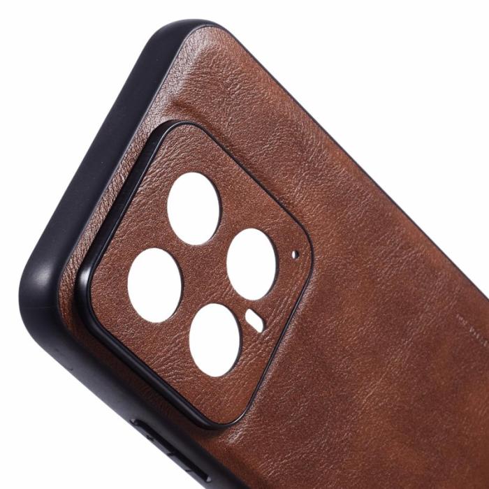X-Level - X-LEVEL Bojue-3 Mobilskal till Xiaomi 14 Läderbeläggning Brun