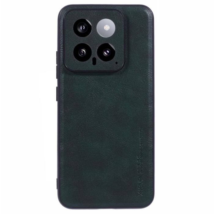 X-Level - X-LEVEL Bojue-3 Mobilskal till Xiaomi 14 Läderbeläggning - Grön
