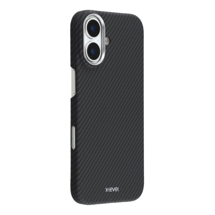 X-Level - X-LEVEL Mobilskal till iPhone 17 Kolfiber Textur Hård PC Svart