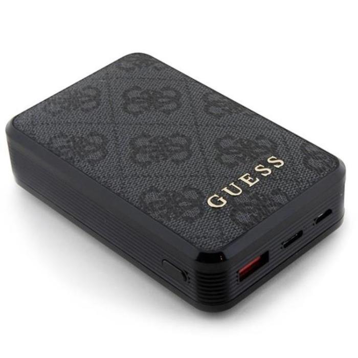 Guess - Guess Powerbank 18W 10000mAh 4G Läder Metal Logo - Svart