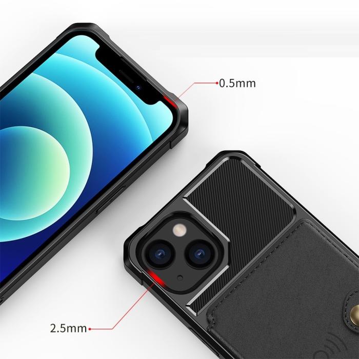 OEM - Magnetisk Mobilskal med kortplatser iPhone 13 Mini - Svart