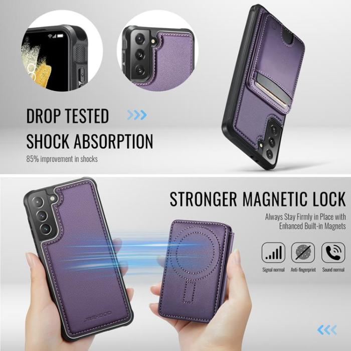 OEM - JEEHOOD Samsung Galaxy S21+ 5G Fodral KonstLäder - Lila