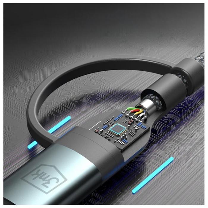 3MK - 3MK USB-A/USB-C till USB-C/Lightning 60W kabel 9V/2A 1.2m Hyper - Svart