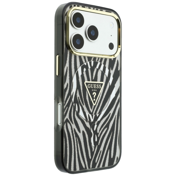 Guess - Guess Mobilskal För iPhone 18 Pro Max/17 Pro Max Magsafe IML Zebra Glitter