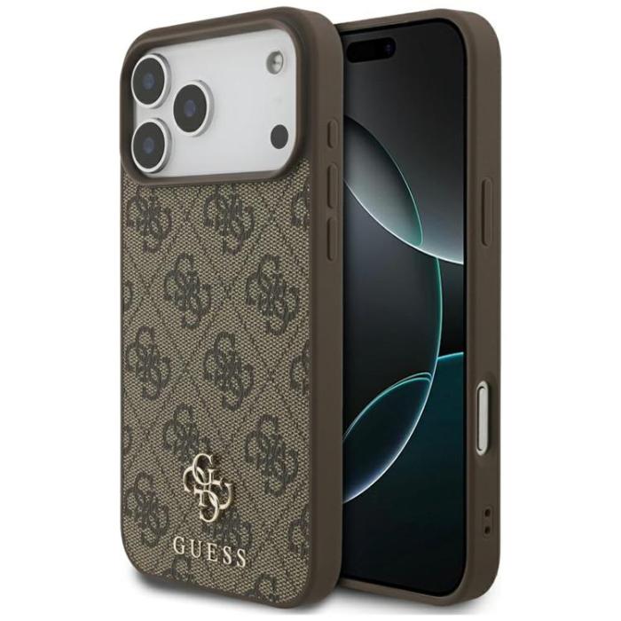 Guess - Guess iPhone 17 Pro Max Mobilskal MagSafe 4G Small Classic Logo - Brun