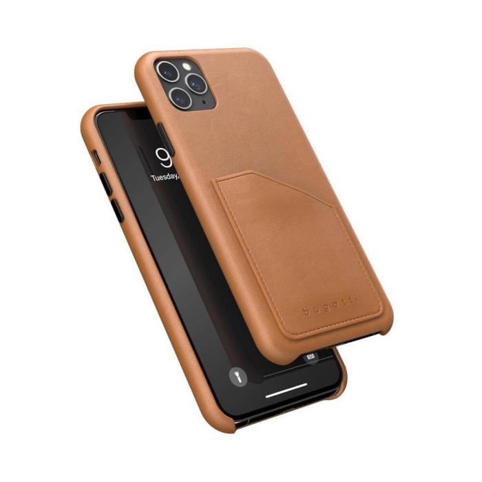UTGATT5 - Bugatti Londra Skal med kortplats till iPhone 11 Pro Max cognac