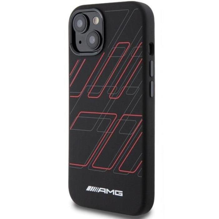 Mercedes - AMG iPhone 15/14/13 Mobilskal MagSafe Silikon Large Rhombuses
