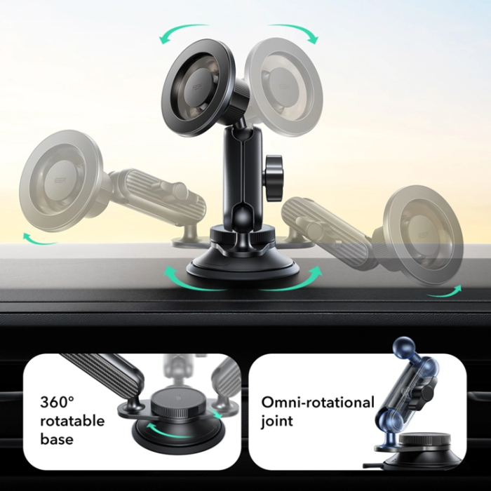 ESR - ESR Mobilhållare För Instrumentpanel Magsafe Magnetic Omnilock - Svart