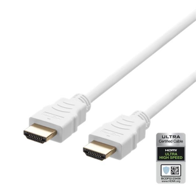 Deltaco Ultra High Speed HDMI-kabel, 2m - Vit | 1867 | AlltMobil