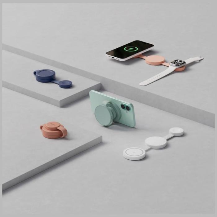 ENERGEA - Energea 3in1 MagSafe Trådlös Laddare iPhone Watch AirPods Bazic - Blå