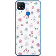 Gustaf - Mobilskal till Xiaomi Redmi 9C med Blommor och fj&auml;rillar